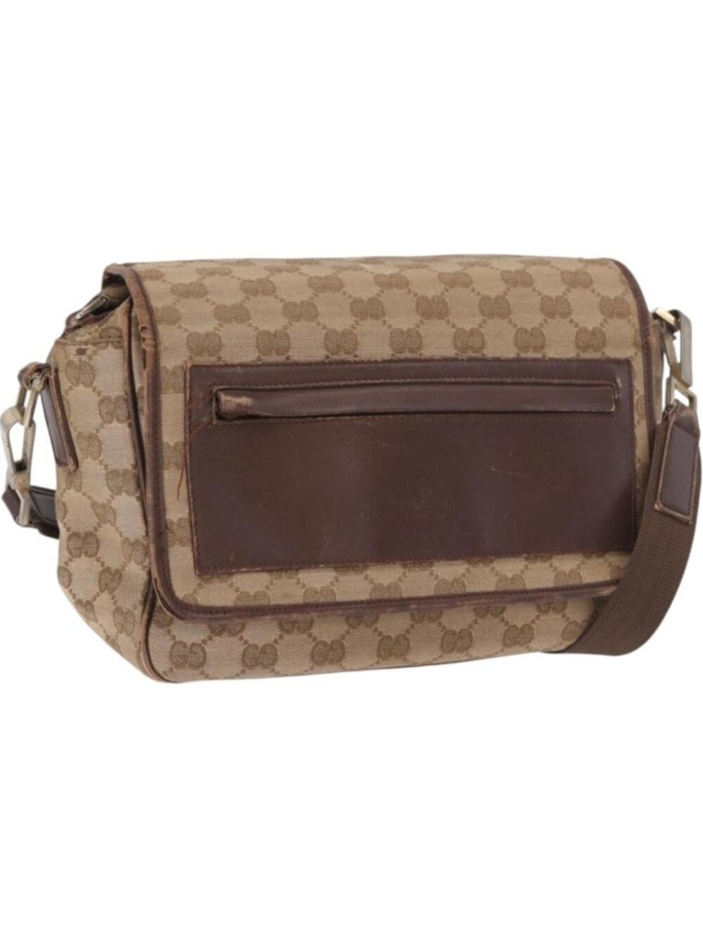 GUCCI GG Canvas Shoulder Bag Beige Gold 001 0375